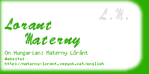 lorant materny business card